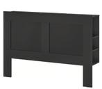 Brimnes hoofdeinde met opbergruimte, Huis en Inrichting, Ophalen, Gebruikt, Zwart, Tweepersoons