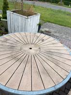 Ronde Picknicktafel met Banken, Ophalen of Verzenden, Gebruikt, Rond, Hout