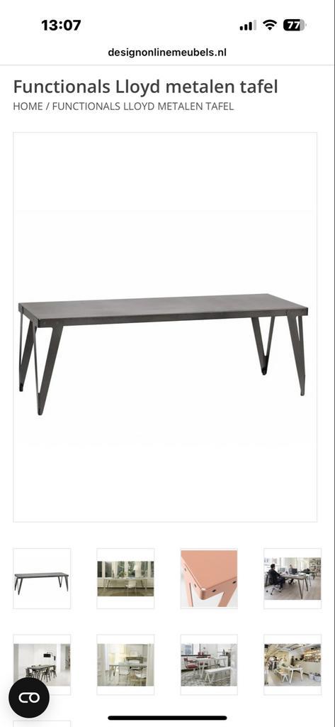 Functionals Lloyd Metalen Tafel - Zwart - 240cm, Huis en Inrichting, Tafels | Eettafels, Zo goed als nieuw, 50 tot 100 cm, 200 cm of meer