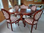 Antieke eettafel set met 4 stoelen en bank, Huis en Inrichting, Complete eetkamers, Ophalen