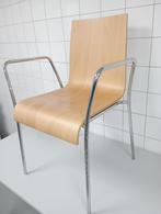 gebogen houten stoelzitting op chroom onderstel, Ophalen, Gebruikt, Overige kleuren, Deens design