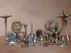 Diverse spullen oa kruisje kaarsendover schaar belletje 3 kg, Antiek en Kunst, Antiek | Koper en Brons, Ophalen of Verzenden, Koper