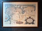 Antieke Ingelijste Kaart Noord Nederland 1568, Gelezen, Voor 1800, Ophalen of Verzenden, Landkaart