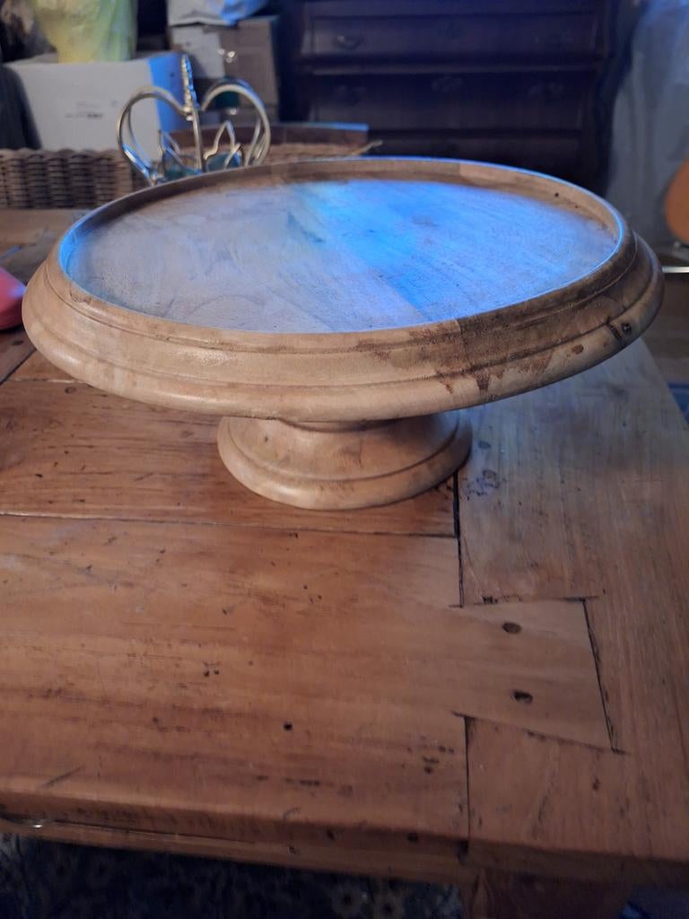 Massief Houten plateau op voet, Ophalen of Verzenden