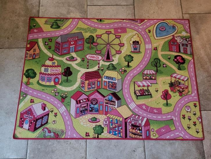 Leuk kleurrijk roze groen Speelkleed - Kinderkamer meisje, Kinderen en Baby's, Speelgoed | Speelkleden, Zo goed als nieuw, Ophalen
