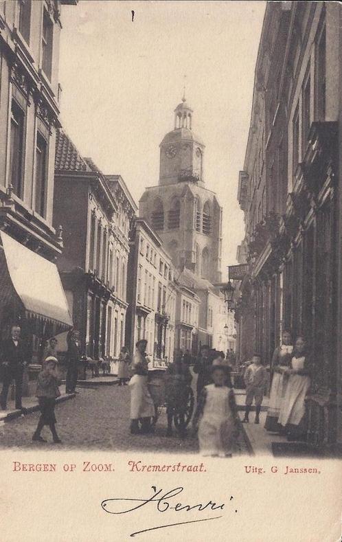 Bergen op Zoom - Kremerstraat (1902), Verzamelen, Ansichtkaarten | Nederland, Gelopen, Noord-Brabant, Voor 1920, Verzenden