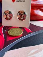 *Uniek!* Frida Kahlo oorstekers verzilverd, zelfgemaakt, Sieraden, Tassen en Uiterlijk, Overige materialen, Nieuw, Ophalen of Verzenden