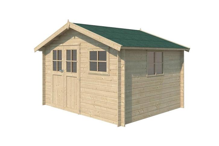 Kwaliteit Blokhut Berging Schuur Tuinhuis Caribou 355x295, Tuin en Terras, Palen, Balken en Planken, Nieuw, Planken, 250 cm of meer