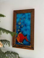 Vis schilderijtje vintage retro jaren 70, Antiek en Kunst, Kunst | Schilderijen | Abstract, Ophalen of Verzenden