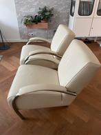 Molinari accademia lederen design fauteuils wit/creme, Gebruikt, Leer, Ophalen