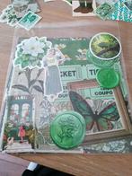Groene ephemera set snailmail journal scrapbook, Hobby en Vrije tijd, Ophalen of Verzenden, Nieuw