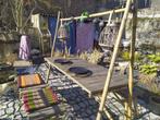 Rotan tafel met 2 bankjes, Tuin en Terras, Tuinsets en Loungesets, Ophalen, Gebruikt, Rotan, Tuinset