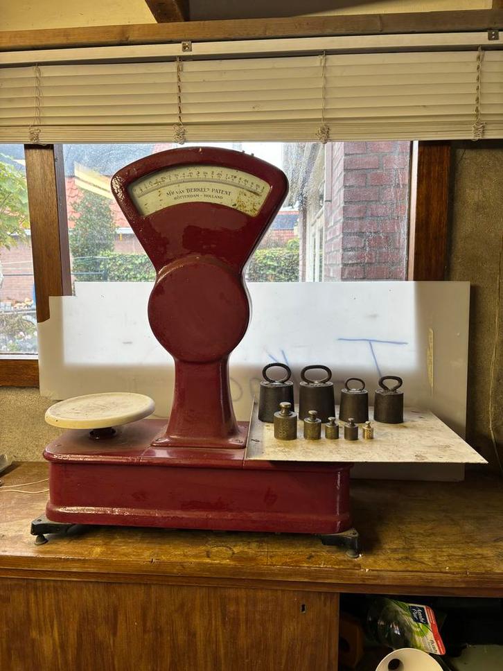 Antieke Berkel Weegschaal met originele Gewichten, Antiek en Kunst, Antiek | Keukenbenodigdheden, Ophalen