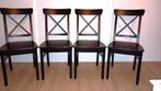 4x IKEA INGOLF Eetkamerstoelen, Huis en Inrichting, Stoelen, Ophalen, Zwart, Zo goed als nieuw, Vier