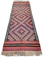 Handgeknoopt Perzisch wol Kelim wand tapijt loper 121x325cm, Huis en Inrichting, Gebruikt, 100 tot 150 cm, 200 cm of meer, Crème