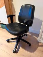 Bureaustoel, zwart leer, Ophalen