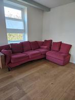 Bank met hocker - rood, Ophalen, 250 tot 300 cm, Gebruikt, 75 tot 100 cm