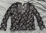 stijlvolle zwart-witte blouse / top elegant patroon mt S, H&M, Zwart, Ophalen of Verzenden, Zo goed als nieuw