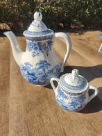 Blauw-Witte Theepot & Suikerpot Set Luneville, Antiek en Kunst, Ophalen of Verzenden