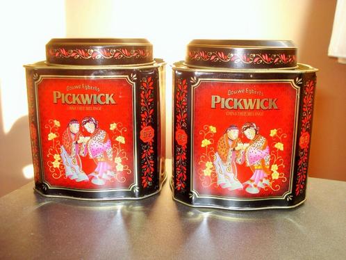 ZGAN - 2 DE - Douwe Egberts - Pickwick China thee blik, Verzamelen, Blikken, Zo goed als nieuw, Thee, Douwe Egberts, Ophalen of Verzenden