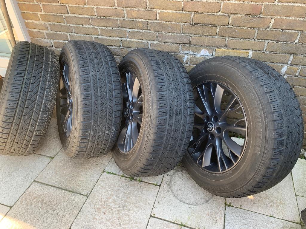 Jaguar velgen + winterbanden 265/60R18, Auto-onderdelen, Banden en Velgen, Ophalen, 18 inch, Gebruikt, 265 mm
