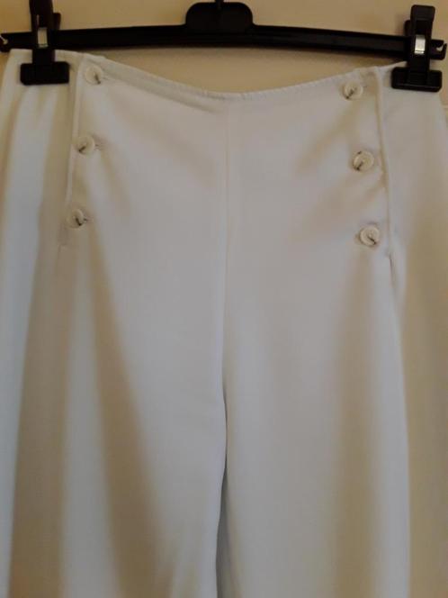 Witte palazzo pantalon 36, Kleding | Dames, Broeken en Pantalons, Zo goed als nieuw, Maat 36 (S), Wit, Lang, Verzenden