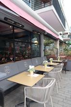 Terras stoelen, tafels en terras plantenbak te koop (horeca), Ophalen of Verzenden, Zo goed als nieuw, Knikarmscherm