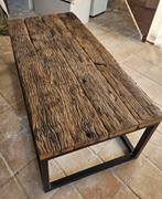 Salontafel van oude wagondelen., Huis en Inrichting, Tafels | Salontafels, Ophalen, Gebruikt, 100 tot 150 cm, 50 tot 100 cm