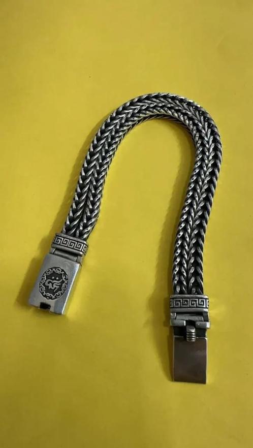 Zilveren Geweven Heren Armband, Sieraden, Tassen en Uiterlijk, Armbanden, Nieuw, Zilver, Verzenden