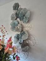 Mooie grote metalen wanddecoratie met bladeren, Ophalen of Verzenden, Zo goed als nieuw