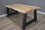 Suar boomstamtafel 250 cm, Ophalen of Verzenden, Vijf personen of meer, Metaal, Rechthoekig