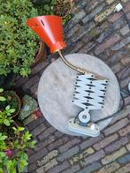 Vintage rode schaarlamp messing, Huis en Inrichting, Ophalen of Verzenden, Gebruikt, Metaal, Vintage