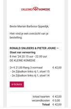 2 tickets Ronald Snijders  Pieter Jouke staat van verwarring, Twee personen