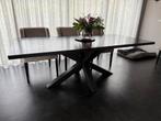 Eiken tafel / zwart / 220 bij 100 cm, Huis en Inrichting, Tafels | Eettafels, 100 tot 150 cm, Eikenhout, 200 cm of meer, Ophalen of Verzenden