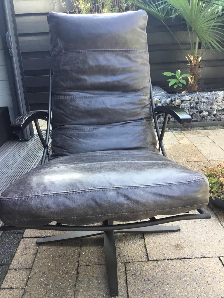 Lederen Draaistoel, Huis en Inrichting, Stoelen, Ophalen, Gebruikt, Leer, Eén