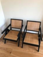 Eichholtz Aristide fauteuil Zwart-Rotan 2 stuks, Huis en Inrichting, Ophalen, Riet of Rotan, Minder dan 50 cm, 75 tot 100 cm