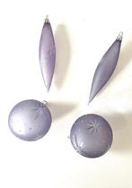 4 lila kerstballen transparant kerst kerstbal kerstornament, Diversen, Kerst, Ophalen of Verzenden, Nieuw