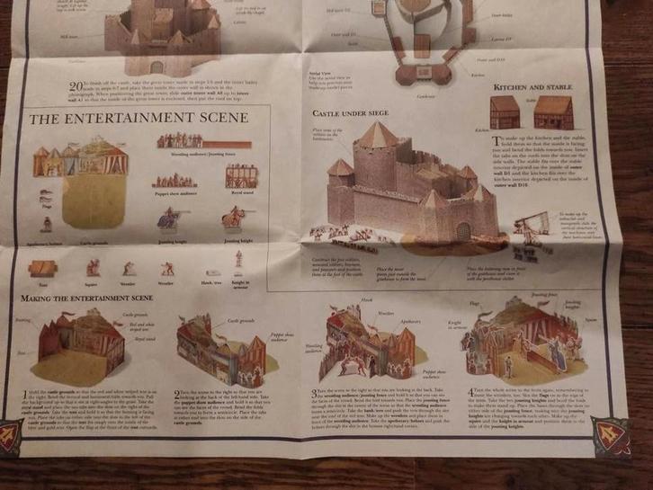 Kasteel middeleeuws bouwplaat als nieuw met bouwconstructie, Hobby en Vrije tijd, Modelbouw | Overige, Zo goed als nieuw, Groter dan 1:32