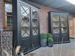 2x massief houten buffetkast/vitrinekast GRATIS LEVERING, Ophalen of Verzenden, 25 tot 50 cm, 200 cm of meer