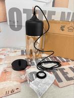 Hanglamp E27 Zwart AMBER geel Hang-lamp Glas 30CM lang Nieuw, Huis en Inrichting, Lampen | Hanglampen, Nieuw, Ophalen of Verzenden