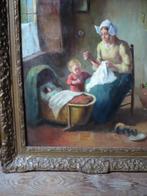 Fraai antiek interieur schilderij Bernhard de Hoog, Antiek en Kunst, Kunst | Schilderijen | Klassiek, Ophalen of Verzenden