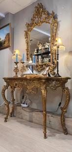 Louis XV rococo tafel met Spiegel, Antiek en Kunst, Verzenden, Ovaal, Minder dan 100 cm
