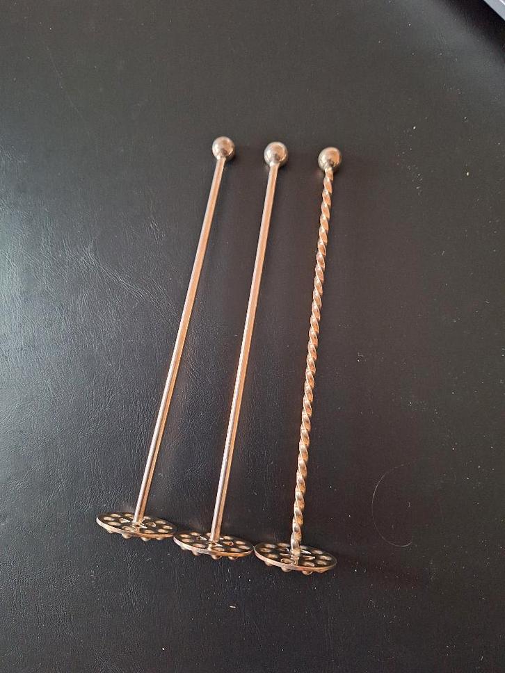 3x verzilverde cocktail - tonicstamper H.Hooijkaas, Antiek en Kunst, Antiek | Goud en Zilver, Zilver, Ophalen of Verzenden