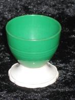 Bakeliet Eierdopje Groen/Wit 1x Jaren 50, Ophalen