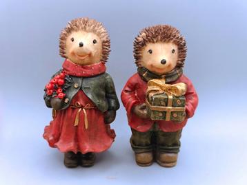 Set van 2 Kerst Egels – Kerstdecoratie – Beeldjes – Winter beschikbaar voor biedingen