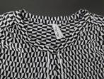 MISS ETAM lange blouse geometrisch zwart/wit mt52, Miss Etam, Ophalen of Verzenden, Zo goed als nieuw, Zwart