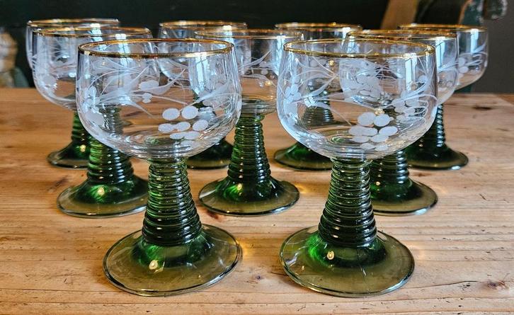 Set vintage römer/roemer wijnglaasjes, Antiek en Kunst, Antiek | Glas en Kristal, Ophalen of Verzenden