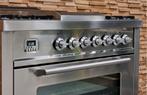 Luxe Fornuis Boretti 90cm rvs + rvs 5 pits frytop 1 oven, 60 cm of meer, Ophalen of Verzenden, Zo goed als nieuw, Energieklasse A of zuiniger