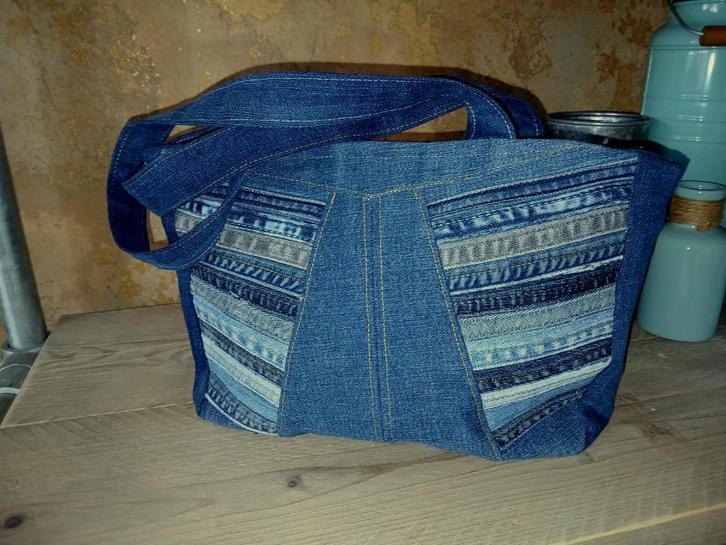 9) Denim hand tas van jeans Spijkerbroek, Sieraden, Tassen en Uiterlijk, Tassen | Damestassen, Nieuw, Handtas, Blauw, Ophalen of Verzenden