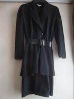 Zwarte jurk,riem, rok in 2 laagjes. Pofmouw, 38-40, Maat 38/40 (M), Zwart, Ophalen of Verzenden, Zo goed als nieuw